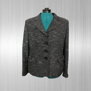 Vintage Petite Evan-Picone Dark Grey Suit Blazer, Textured, Size 16P